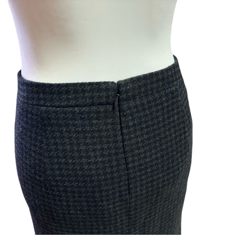 J.Crew Black & Gray Houndstooth Wool Pencil Skirt | Sz 00 | EUC - Picture 7 of 9